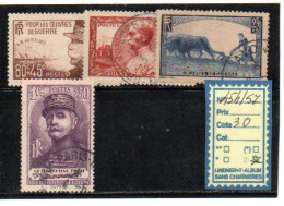 FRANCE OBLITERE - N° 454/57 - Used Stamps