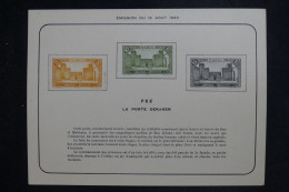 MAROC - Document Sur L'émission Des Timbres De Fez En 1923 - L 151024 - Lettres & Documents