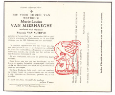 DP Marie Louise Van Meerhaeghe ° Bevere Oudenaarde 1881 † 1959 X François Van Autryve // Vandevelde - Andachtsbilder