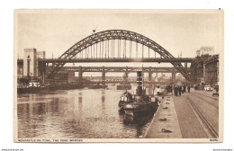 Postcard UK England Northumberland Newcastle-upon-Tyne The Four Bridges River Boats Posted 1948 - Newcastle-upon-Tyne