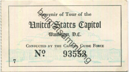 USA - United States Capitol Washington - Eintrittskarte Und Werbung Für Eine Broschüre - Tickets - Vouchers