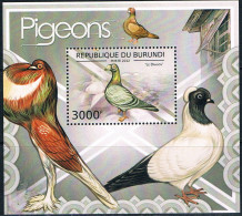 Bloc Sheet Oiseaux Birds Pigeons  Neuf  MNH **  Burundi 2012 - Pigeons & Columbiformes