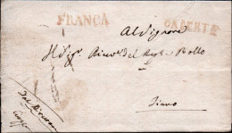 648- LETTERA PREFILATELICA DA CASERTA A TEANO - FRANCA - 1. ...-1850 Prefilatelia