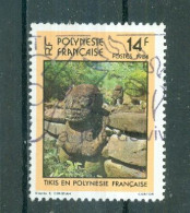 POLYNESIE - N°209 Oblitéré.  - Tikis En Polynésie. Différentes Vues De Sculptures Sur Pierre. - Used Stamps