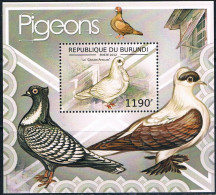 Bloc Sheet Oiseaux Birds Pigeons  Neuf  MNH **  Burundi 2012 - Columbiformes