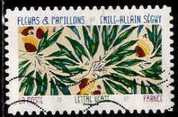 France Poste AA Obl Yv:2280 Mi:8484 Fleurs & Papillons Emile-Alain Séguy (Lign.Ondulées) - Gebraucht