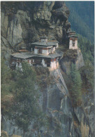 Bhutan Postcard Sent To Denmark 1971 Taktsang "The Tiger'snest" On The Top Of A 3000 Foot Cliff Week Upper Right Corner - Bhoutan