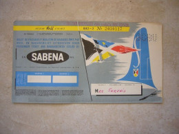 Avion / Airplane / SABENA / Ticket Barcelona - Palma - Barcelona / 27.06. 59. - Billetes