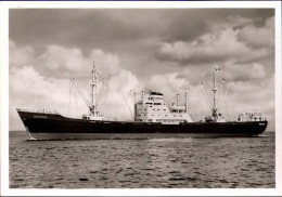 ! S/w Ansichtskarte Ship, MS Krefeld, Hamburg Amerika Linie, Frachtschiff - Handel