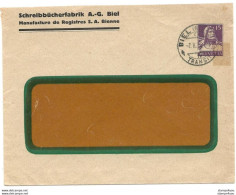 260 - 89 - Entier Postal Privé "Schreibbücherfabrik AG Biel" 1918 - Entiers Postaux