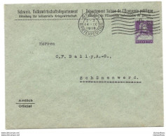 293 - 62 - Entier Postal Privé  "Département Suisse De L'Economie Publique 1918" Oblit Mécanique Bern - Entiers Postaux