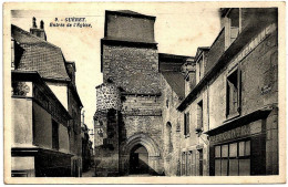 23 - B25984CPA - GUERET - Entree De L' Eglise - Café Central - Peinture  BUSSON - Très Bon état - CREUSE - Guéret