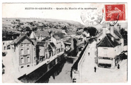 21 - B23733CPA - NUITS ST GEORGES - Quais Du MUZIN Et La Montagne - Tabac - Parfait état - COTE-D'OR - Nuits Saint Georges