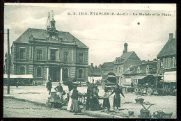 62 - B1802CPA - ETAPLES - 1214 - La Mairie Et La Place - Bon état - PAS-DE-CALAIS - Etaples