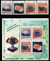 Kasachstan 1997 - Mi.Nr. 188 - 191 + Block 9 - Postfrisch MNH - Mineralien Minerals - Mineralien