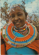 Kenya Postcard Sent To Denmark 1-3-1980 Masai Woman - Kenya