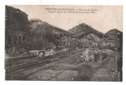 Carte Postale Ancienne - Circulé - Dép. 08 - CHARLEVILLE MEZIERES - La Gare Détruite - Charleville