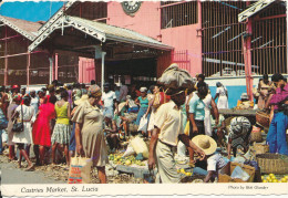 Saint Lucia Postcard Sent To Germany 1981 Castries Market - Saint Lucia