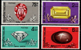 Thailand 1972 - Mi.Nr. 634 - 637 - Postfrisch MNH - Mineralien Minerals Edelsteine (siehe Beschreibung) - Minerali