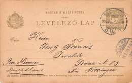 Ungarn Ganzsache GSK 5 Filler K2 Szombathely Nach Göttingen 1906 - Postal Stationery