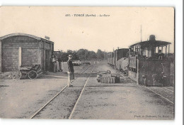 CPA 72 Torcé La Gare Et Le Train Tramway - Autres & Non Classés
