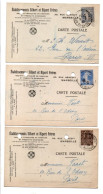 3 Carte Postale . Timbres Perforés - Covers & Documents