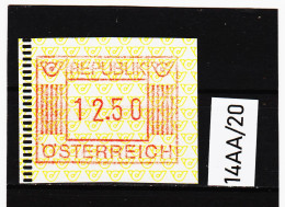 14AA/20  ÖSTERREICH 1983 AUTOMATENMARKEN 1. AUSGABE  12,50 SCHILLING   ** Postfrisch - Automaatzegels [ATM]