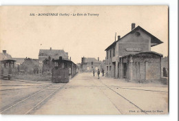 CPA 72 Bonnétable La Gare Et Le Train Tramway - Bonnetable