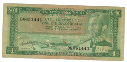 ETHIOPIA P25a 1 BIRR 1966 FINE - Ethiopia