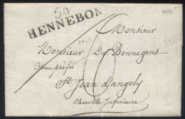 Morbihan - LaC Cursive 54 Hennebon (49x13) Pour Saint Jean D'Angely - 1826 - 1801-1848: Vorläufer XIX