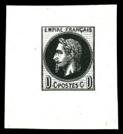 Empire Lauré, 0c En Noir, Format 40 X45 Mm. TTB (certificat)  Qualité: (*)  Cote: 600 Euros - 1863-1870 Napoleon III With Laurels