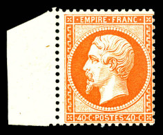 N°23b, 40c Orange-vif, Bord De Feuille Latéral, Fraîcheur Postale, SUPERBE (certificats)  Qualité: **   - 1862 Napoléon III