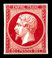 N°17Ba, 80c Rose Vif, Fraîcheur Postale. SUPERBE. R.R. (signé Calves/certificats)  Qualité: **   - 1853-1860 Napoléon III