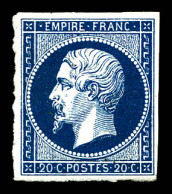 N°14Ab, 20c Bleu-noir Type I, Gomme Partielle, Nuance Rare En Neuf. TTB (signé Brun/certificats)  Qualité: *  Cote: 2500 - 1853-1860 Napoléon III