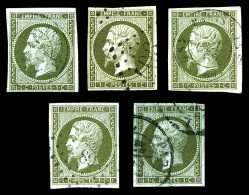 N°11, 1c Empire: 5 Exemplaires Avec Nuances Et Oblitérations. TB  Qualité: Oblitéré   - 1853-1860 Napoléon III