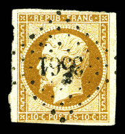 N°9, 10c Bistre-jaune Obl 3561, Infime Froissure D'angle, Belle Presentation. B (signé Calves)  Qualité: Oblitéré  Cote: - 1852 Louis-Napoleon