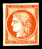 N°5A, 40c Orange, Quatre Belles Marges. SUP. R. (signé Calves/certificat)  Qualité: *  Cote: 4000 Euros - 1849-1850 Cérès
