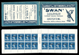 N°140-CA2, Série 38-B, SWAN Et AIGLE, 25c Bleu Type II Surchargés 'ANNULE', SUPERBE, R.R. (certificat)  Qualité: **   - Old : 1906-1965