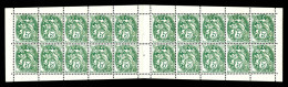 N°111, Blanc, 5c Vert: Interieur Complet De Carnet (10 Paires Verticales). TTB (certificat)  Qualité: **  Cote: 880 Euro - Alte : 1906-1965