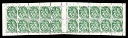 N°111, Blanc, 5c Vert: Interieur Complet De Carnet (10 Paires Verticales). TTB (certificat)  Qualité: **  Cote: 880 Euro - Vecchi : 1906-1965