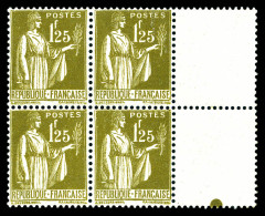 N°287, Paix, 1F 25 Olive En Bloc De Quatre, Très Bon Centrage (certificat)  Qualité: **  Cote: 1118 Euros - Unused Stamps