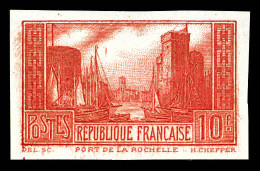 N°261, Port De La Rochelle, 10F Rouge Non Dentelé, Très Jolie Pièce, R.R.R (certificat)  Qualité: **   - Neufs