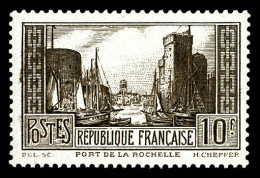 N°261B, Port De La Rochelle, 10F Brun-Noir, SUPERBE Et RARE (signé Brun/certificat)  Qualité: **   - Neufs