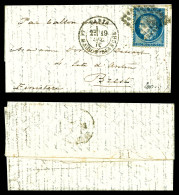 LE LAVOISIER' (probable), 20c Siège Obl GC 2170 Sur Lm Au Départ De Paris Le 19 Déc 1870 Pour Brest. TB (certificat)  Qu - War 1870