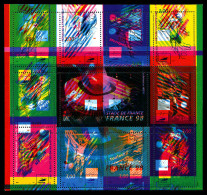 N°19, Coupe Du Monde De Football 1998, Très Fort Décalage Vertical Des Couleurs Et Du Texte. 3 Blocs Connus. SUPERBE. R. - Mint/Hinged