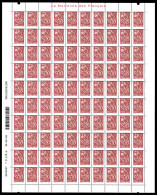 N°3757h, 0.82€ Lamouche, Piquage à Cheval Vertical (Maury N°3743d) En Feuille Complète De 100 Exemplaires. TTB (certific - Unused Stamps
