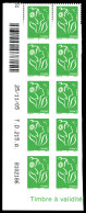 N°3733, Lamouche TVP Vert: 2 Exemplaires DENTELES SUR 3 COTES Tenant à 8 Exemplaires NON DENTELES ACCIDENTEL Coin De Feu - Unused Stamps