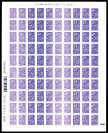 N°3732, Lamouche, 0,10€ Violet Rouge (légende I.T.V.F), NON DENTELE ACCIDENTEL AVEC DEGRADE DE COULEUR Sur Feuille Compl - Ungebraucht