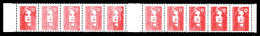 N°2806, Briat TVP Rouge, Impression Partielle Sur Bande De 10 Horizontale. TTB (signé Calves/certificat)  Qualité: **   - Unused Stamps