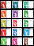 N°1965b/1979b, Sabine, Série Complète Sans Phosphores, Les 15 Valeurs Bdf, TTB (signés Calves)  Qualité: **  Cote: 300 E - Ungebraucht